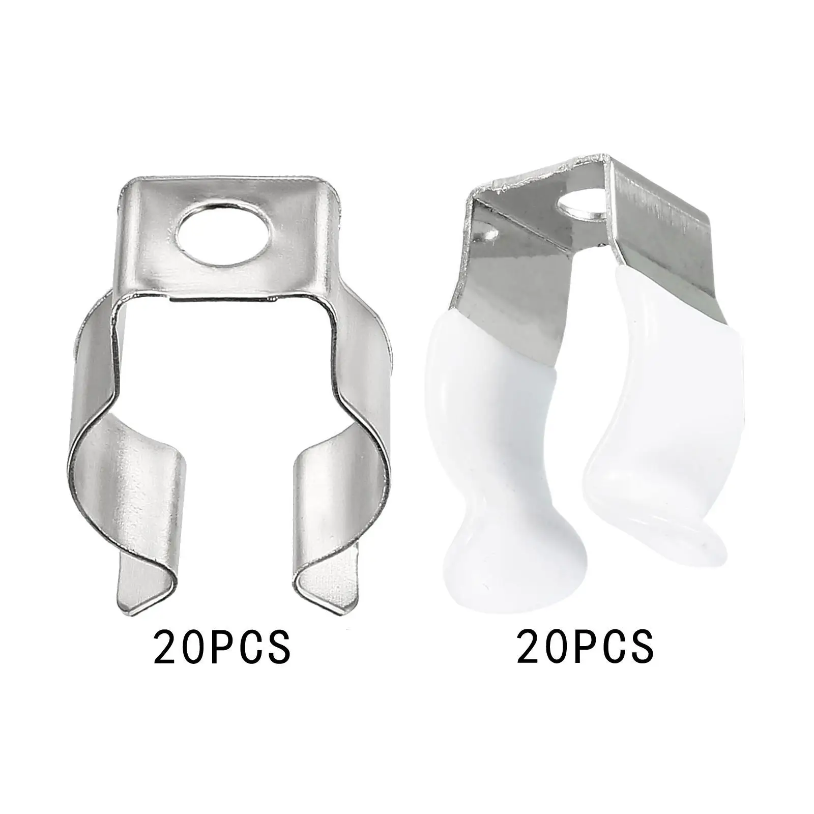 20 Pieces T5 U Clips Holder Bracket Easy to Install Lamp Support Pipe Clamps Prevent Sagging Manganese Steel for LED Light Tube