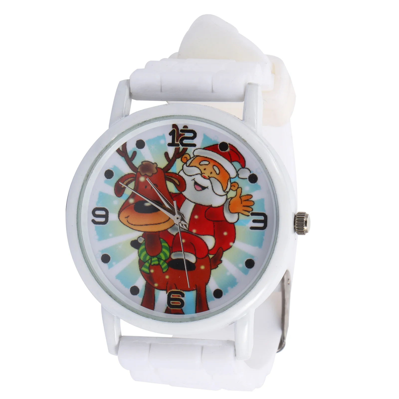 1Pcs Watch Christmas Themed Design Colorful Silicone Band Analog Timepiece for Fashion Accessory Watch