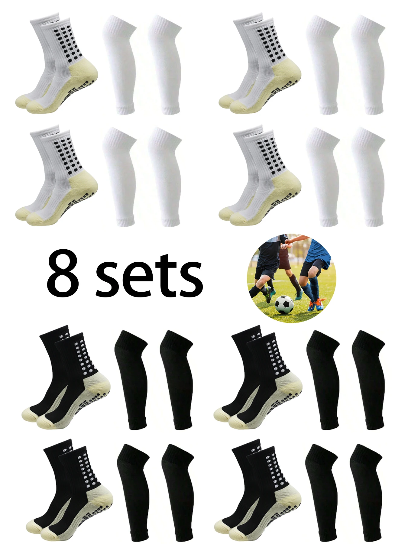 

16PCS Grip Socks Anti-slip Soccer Socks Women Men Cycling Socks Breathable Calf Compression Socks