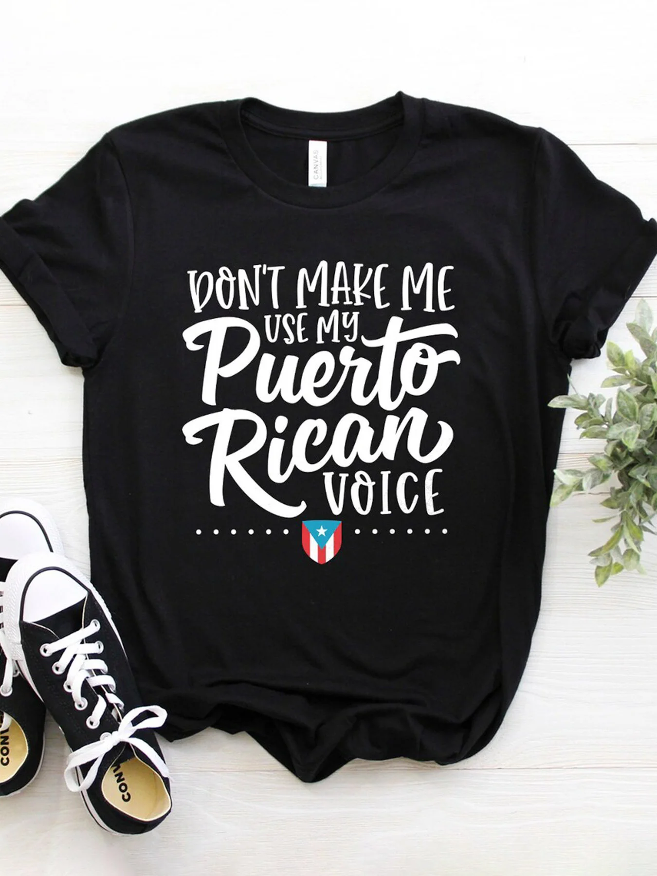 1 pcs 100% Cotton Puerto Rico Flag Pattern Letter Print T-Shirt Seasonal Casual New Wave Mens T-Shirt Round Neck