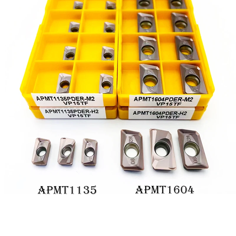 APMT1604 APMT1135 PDER M2 H2 VP15TF كربيد إدراج الطحن القاطع APMT 1135 APMT 1604 نهاية الطحن القاطع التصنيع باستخدام الحاسب الآلي الطحن القاطع