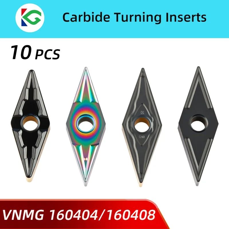 Inserções de Carboneto para Inserções de Torneamento Vnmg 160404 Vnmg 160404 Vnmg160408 Mvjnr Mvvnn Avjnr Avvnn 10 Pcs