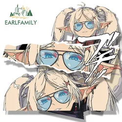 EARLFAMILY Streetwear Frieren Car Sticker Hot Anime Sketch Waifu Decal JDM Cartoon Peek Girl Graffiti Stickers Chibi Car Styling