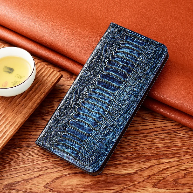 

Cowhide Magnetic Flip Phone Case For Samsung Galaxy A5 A6 A7 A8 Plus A9 A6S A8S 2018 Ostrich Veins Genuine Leather Cover