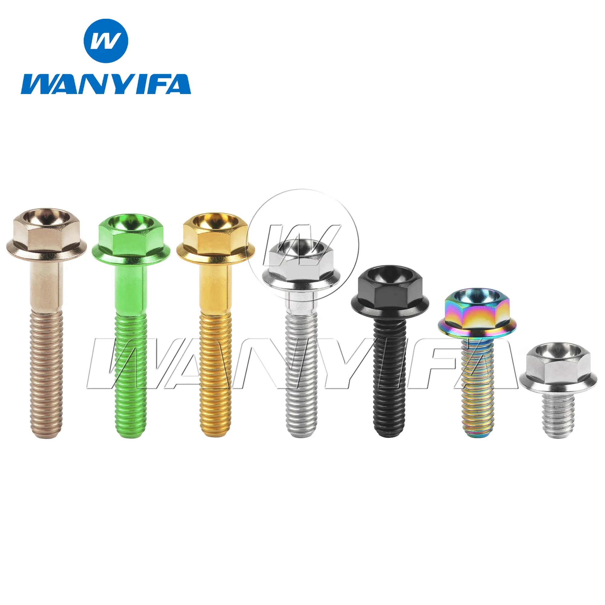 

Wanyifa Titanium Bolt M6x10/15/20/25/30/35mm Flange Hex Head Ti Screws for Motorcycle Retrofit