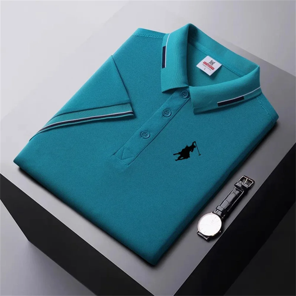 Men's 2025 summer fashion casual embroidered BL shirt POLO shirt Breathable quick drying men's POLO shirt for outdoor office tra