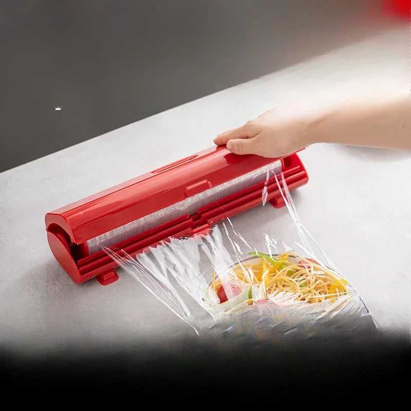 

Plastic wrap cutter kitchen tear-free cutting box