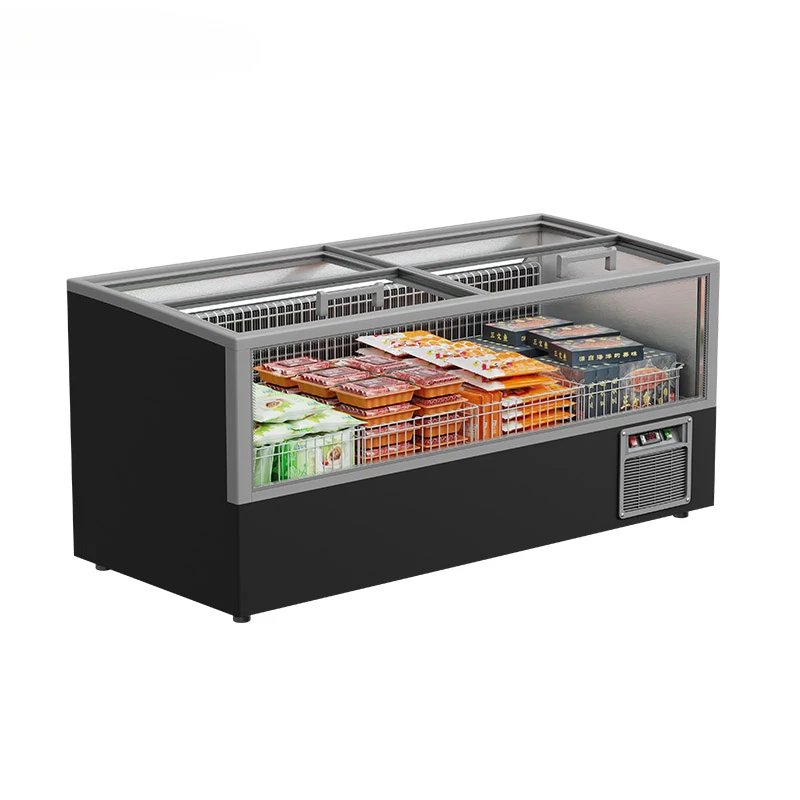 110V High Quality Refrigeration Equipment Freezer Console Fresh Dessert Shop Work Mini Chest Freezer