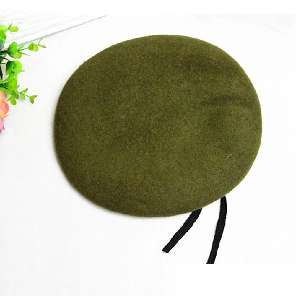

Stylish Unisex Beret Hat Adjustable Pure Wool Army Green Keep Warm Fashionable Gift for Everyone Unisex Beret Hat