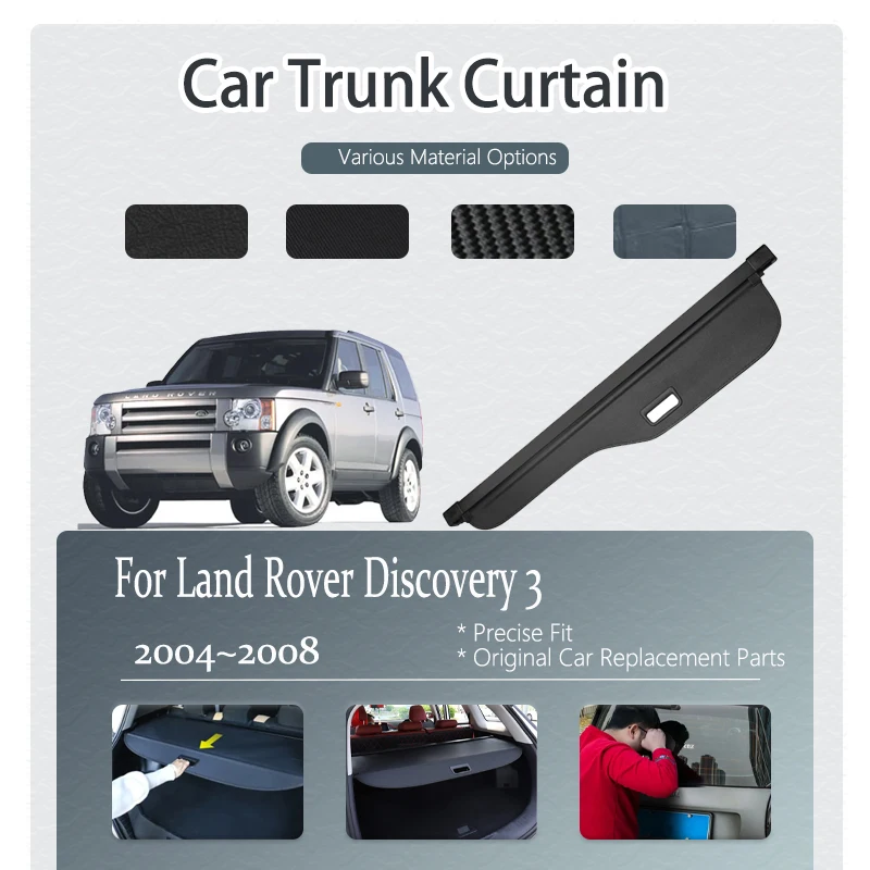 

Car Trunk Curtain Covers For Land Rover Discovery 3 LR3 L319 2004~2008 Retractable Trunk Rack Partition Shelter Auto Accessories