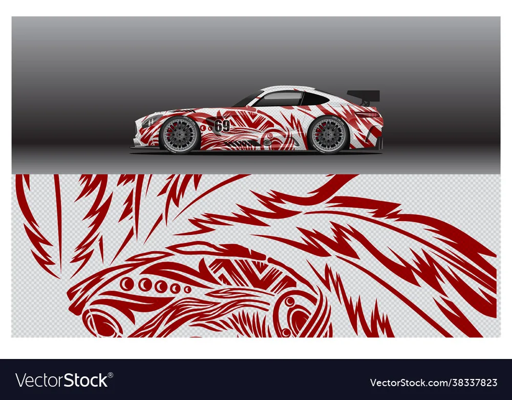 Tattoo Full Body Racing Car Graphic Decal Vinyl Wrap Car Full Wrap Sticker Decorative Car Decal Length 400cm Width 100cm