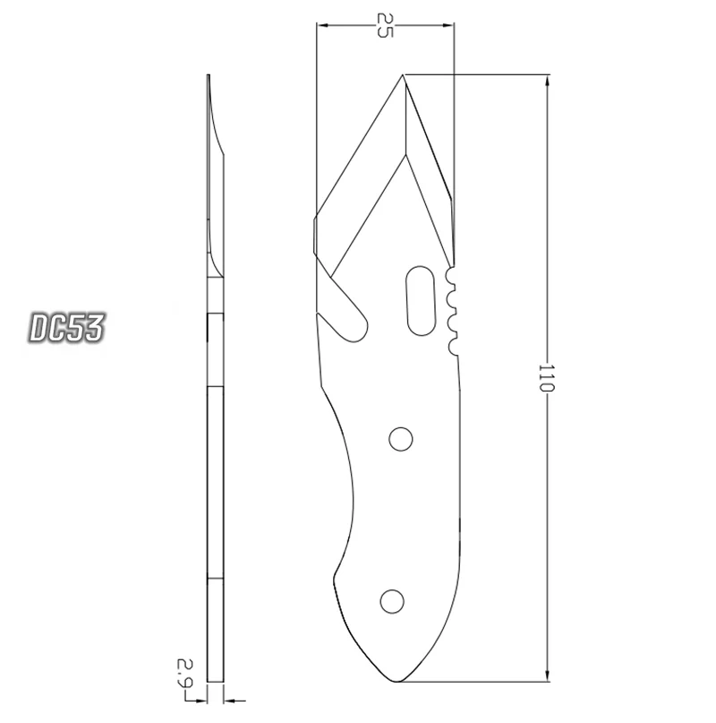 EDC DC53 Titanium Alloy Crowbar with Carbon Fiber Sheath Bottle Opener Outdoor Camping Multifunction Tools