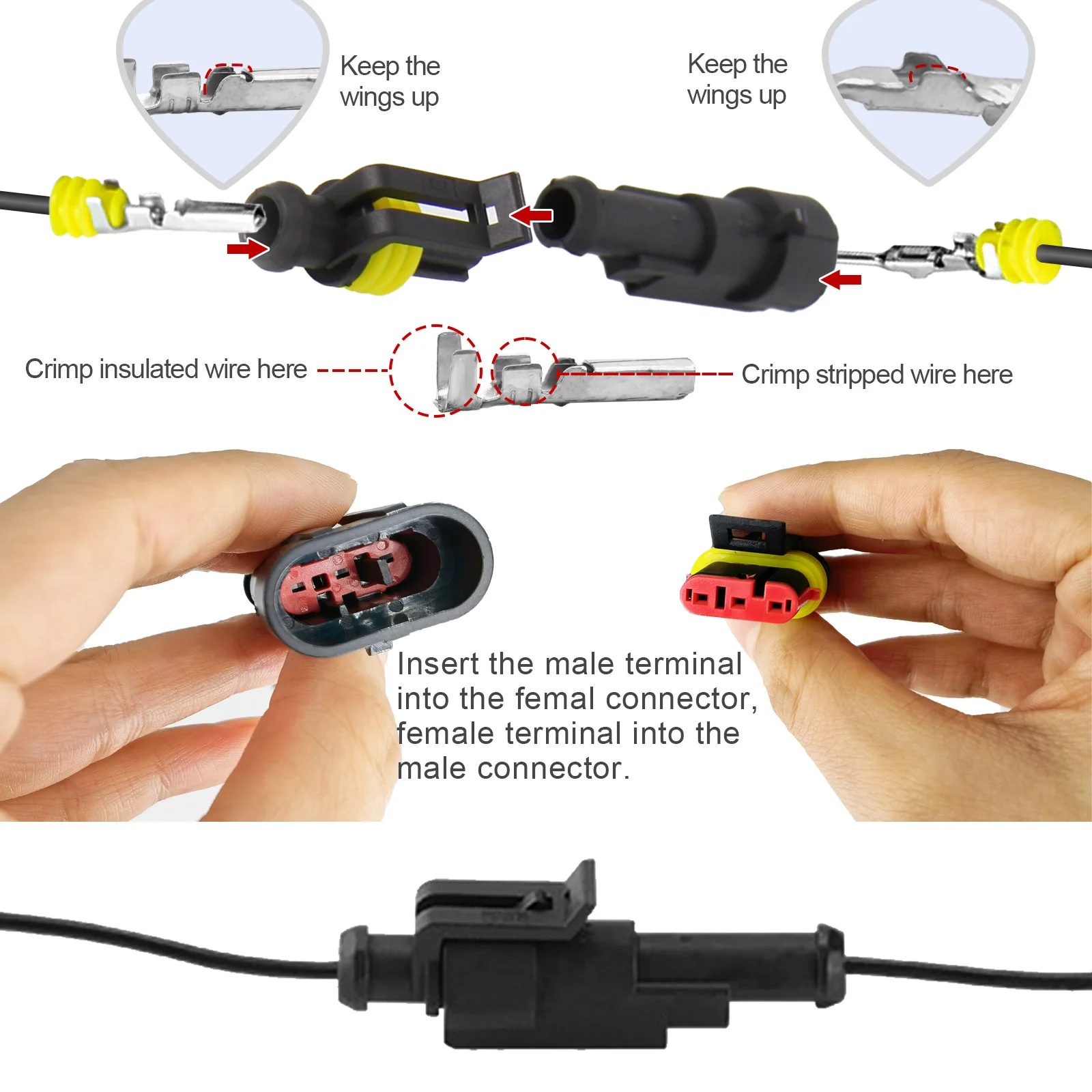 Automotive Connectors Kit Wire Quick Electrical In Car Seal Socket 1 2 3 4 5 6 Pin Plug Way Quick Splice Disconnect T Tap