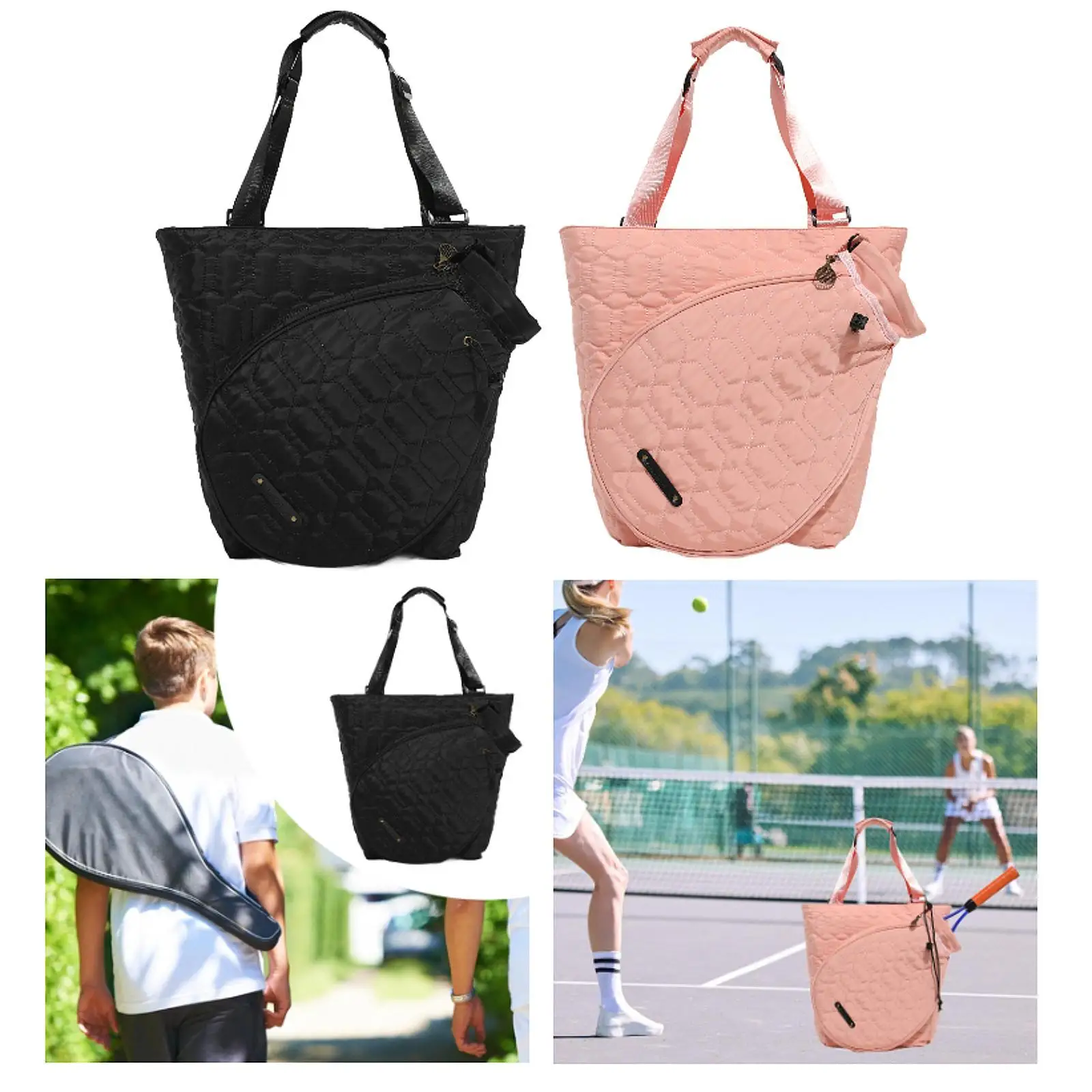 Tas Tote tenis, tas raket tenis, tas penyimpanan tenis dan pemutar portabel luar ruangan, tas bahu raket tenis wanita pria