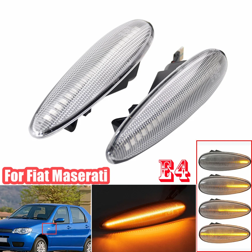 Per Fiat Palio Albea Croma II Bravo Marea Maserati 4200 Grandsport LED Dynamic Car Blinker Side Marker indicatori di direzione lampada