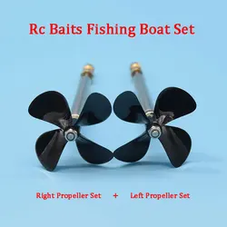 1 Pairs 4mm Boat Shaft Drive Shaft With Left and Right 4 Blades propeller +Brass coupler For Rc Baits Fishing Boat Trawler Boat