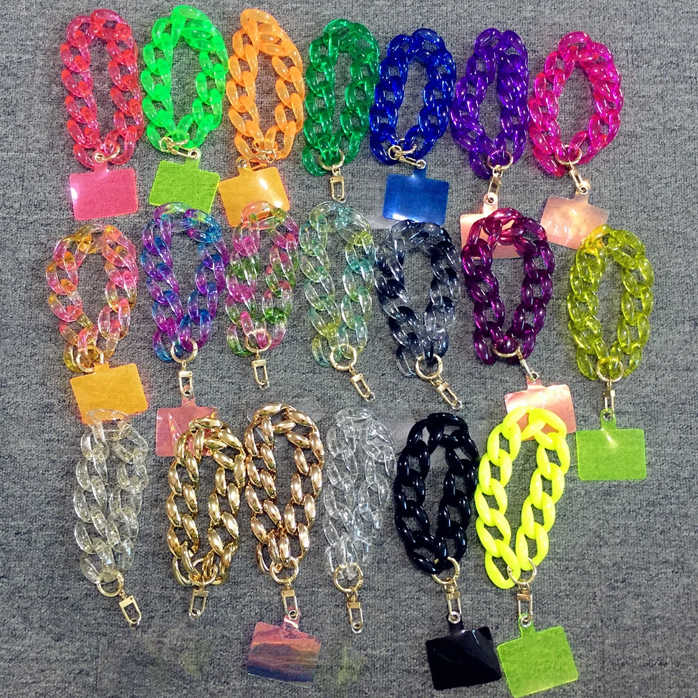 Fischs chaf transparente Acryl kette für Handy bunte Handy Lanyard Seil tragbare Fall Zubehör für Telefon Frauen