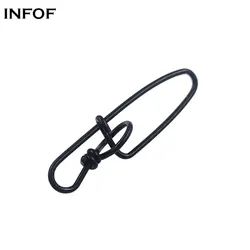 20pcs Black Fishing Snap Swivels Double Insurance Inside Lock Snap Stainless Steel Fishing Swivel Hook Lure Fishing Connector