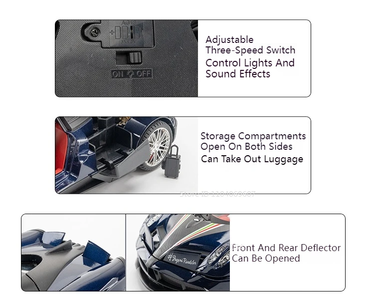Große Größe 1:18 Pagani Huayra Spielzeugmodellauto Druckgusslegierung Sportwagen Sound Licht Zurückziehen Stoßdämpfungsmodelle Festival Geschenk – Detail 5