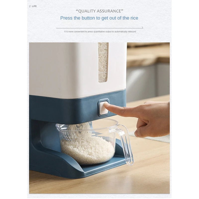 Reisspender in Pressform, versiegelter Getreidebehälter, Aufbewahrung, Haushalts-Müsli-Reisbox, 10 kg-B