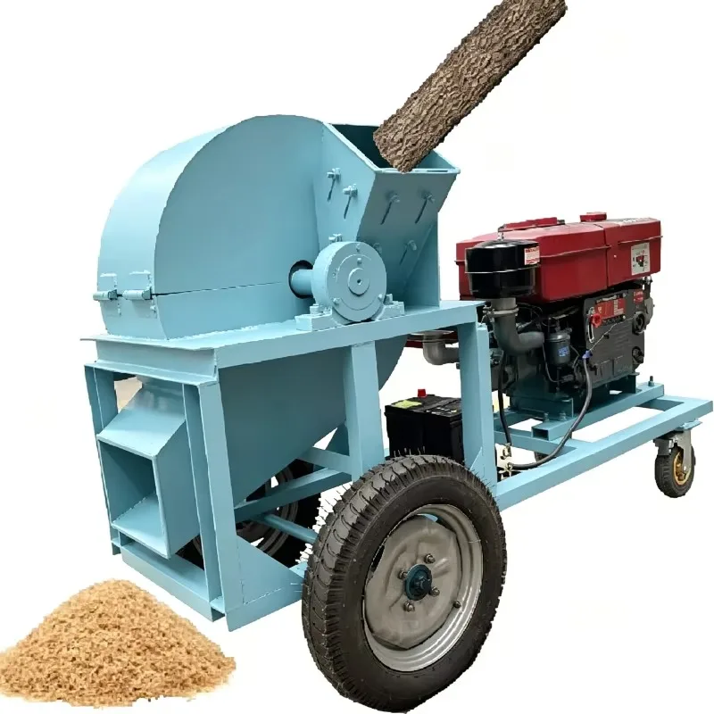Professional Mobile Wood Chipper Machine Heavy Duty Branch Shredder Crusher for Farm Garden Forestry Applications