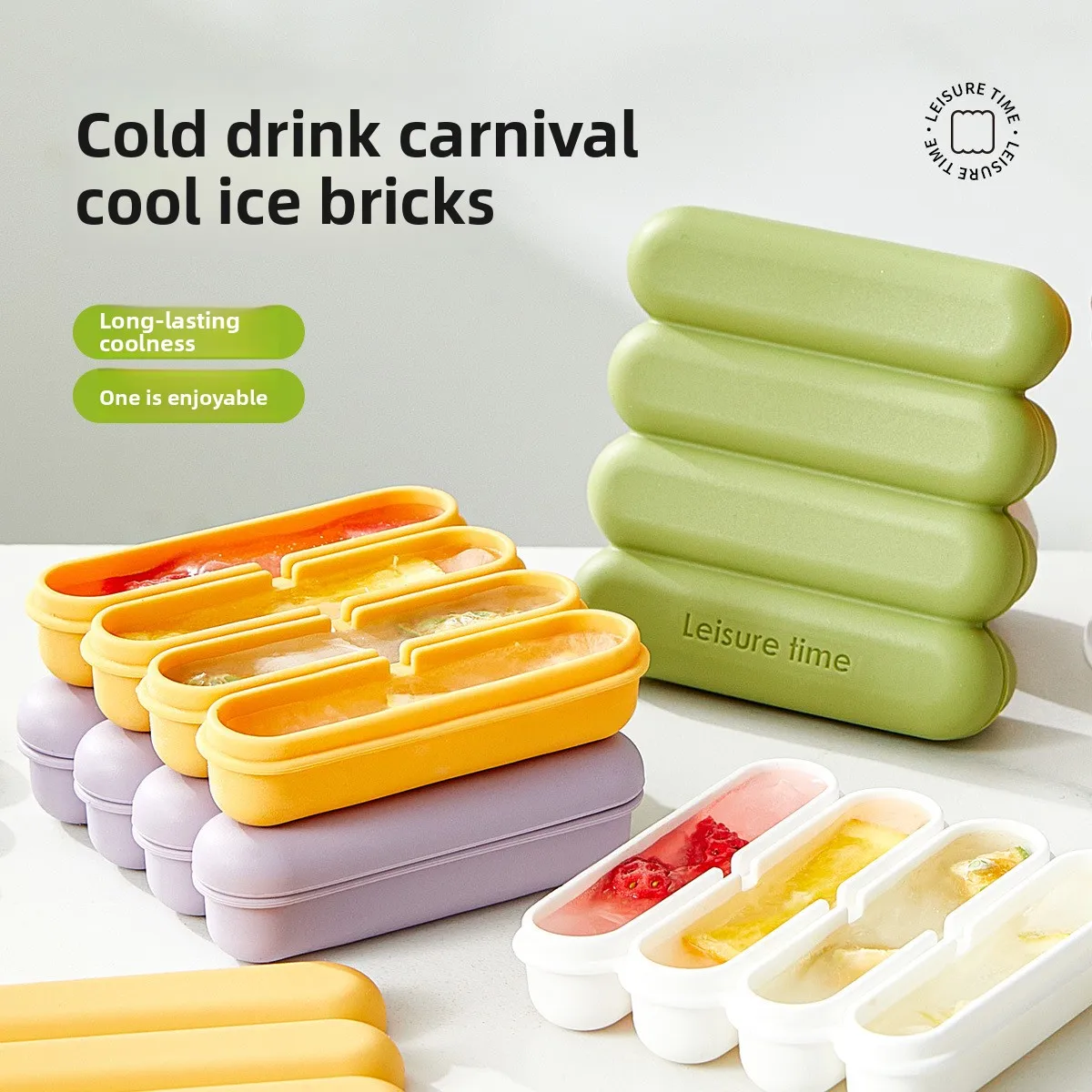 LeXia Bar Ice Bar Ice Grid Soft Silicone Ice Cube Mold Homemade Ice Grid Ice Stick Household Large Ice Cube Ice Box