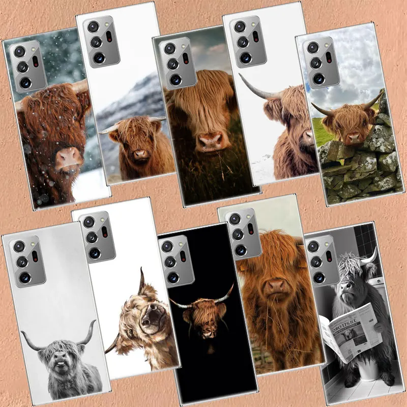 Cute Highland Cow Phone Case For Galaxy S8 A05S A02S A12 A22 A32 A42 A52S A52 A72 A03 A03S A13 A23 A33 A53 A73 5G A10E A81 A91 C