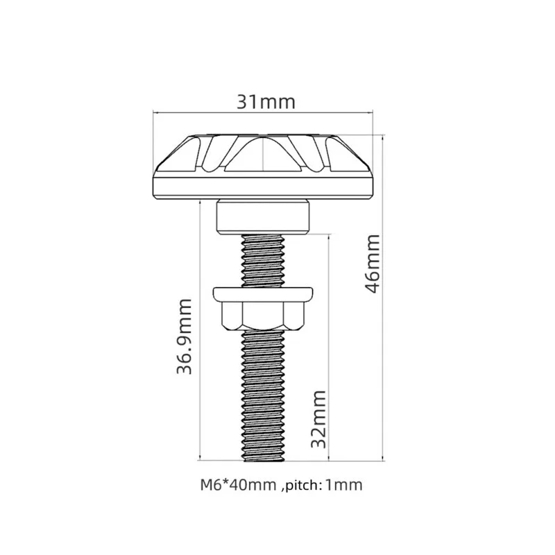 2 Pieces Motorcycle Screw Cap M6*40MM Decorative Universal