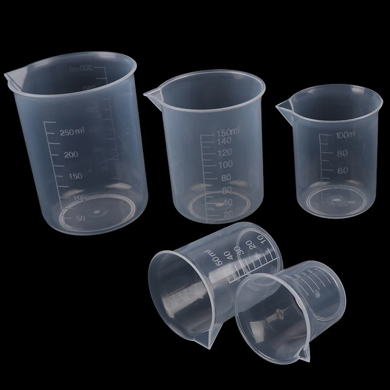 2PCS 250ml/150ml/100ml/50ml/25ml Transparent Kitchen Laboratory Plastic Volumetric Beaker Measuring Cup Measuring Tools New