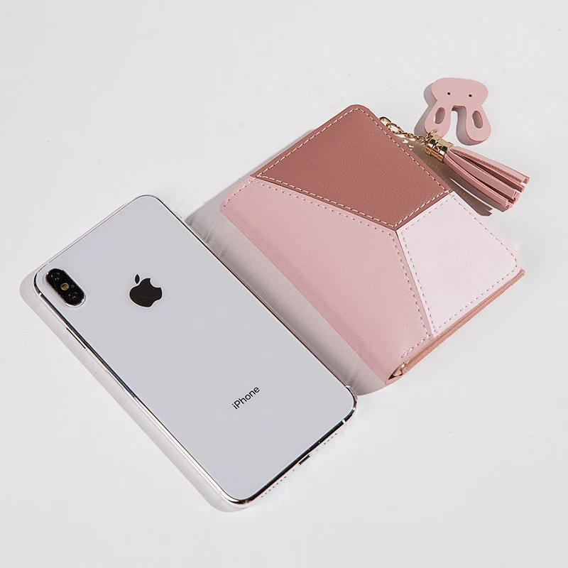 Portefeuille en cuir PU pour femme, porte-cartes portable, petit porte-monnaie à fermeture éclair pour femme, cadeau pour fille, marque de luxe
