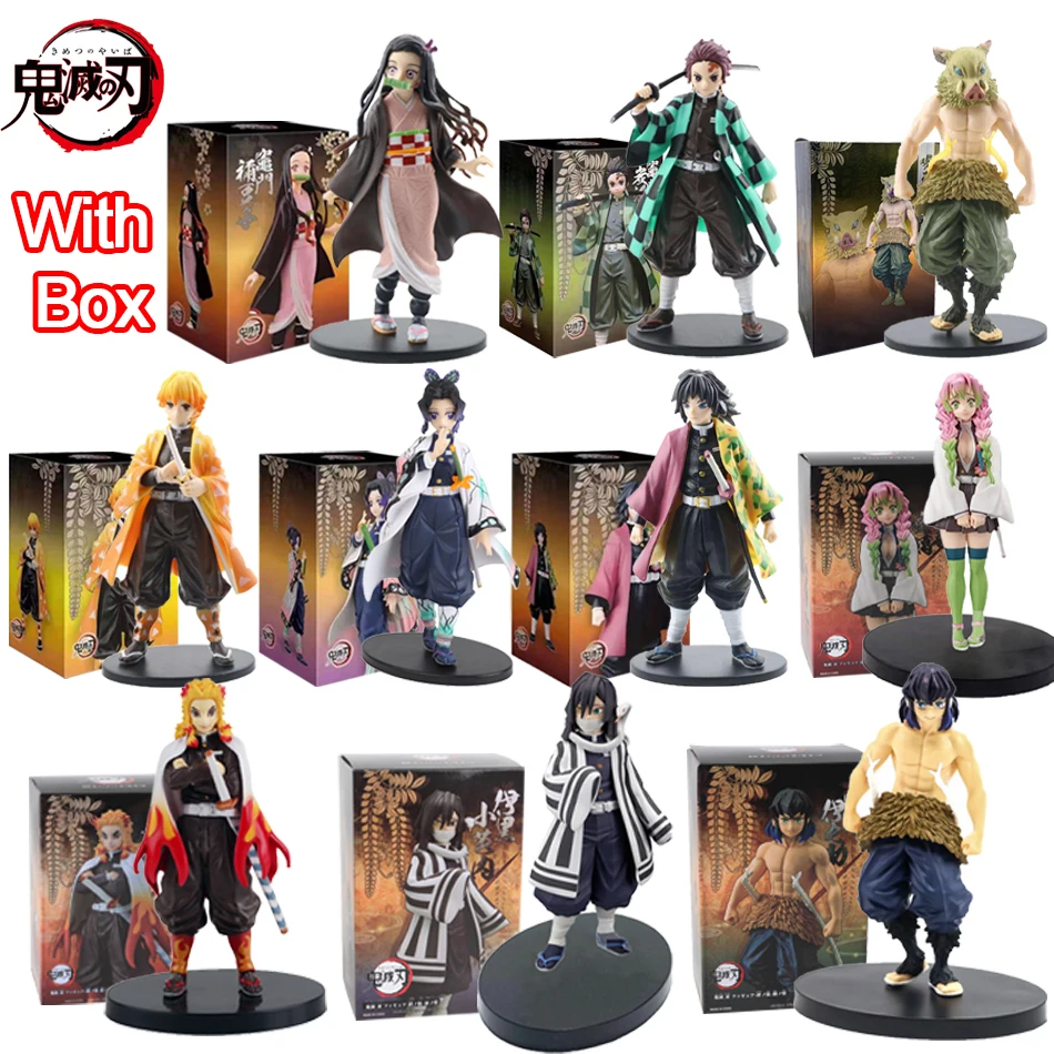 Figura de Anime Kamado Tanjirou Nezuko Demon Slayer figuras de acción juguetes en miniatura de PVC estatuilla Zenitsu Inosuke Kimetsu No Yaiba