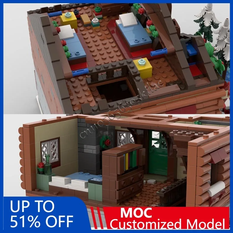 2872 قطعة MOC الشتاء قرية سلسلة الإفطار نزل بناء نموذج لتقوم بها بنفسك تخصيص تكنولوجيا اللغز الجمعية الإبداعية الاطفال اللعب الهدايا