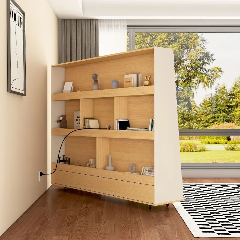 Small apartment with wheel living room household storage cabinet simple floor TV cabinet bracket
