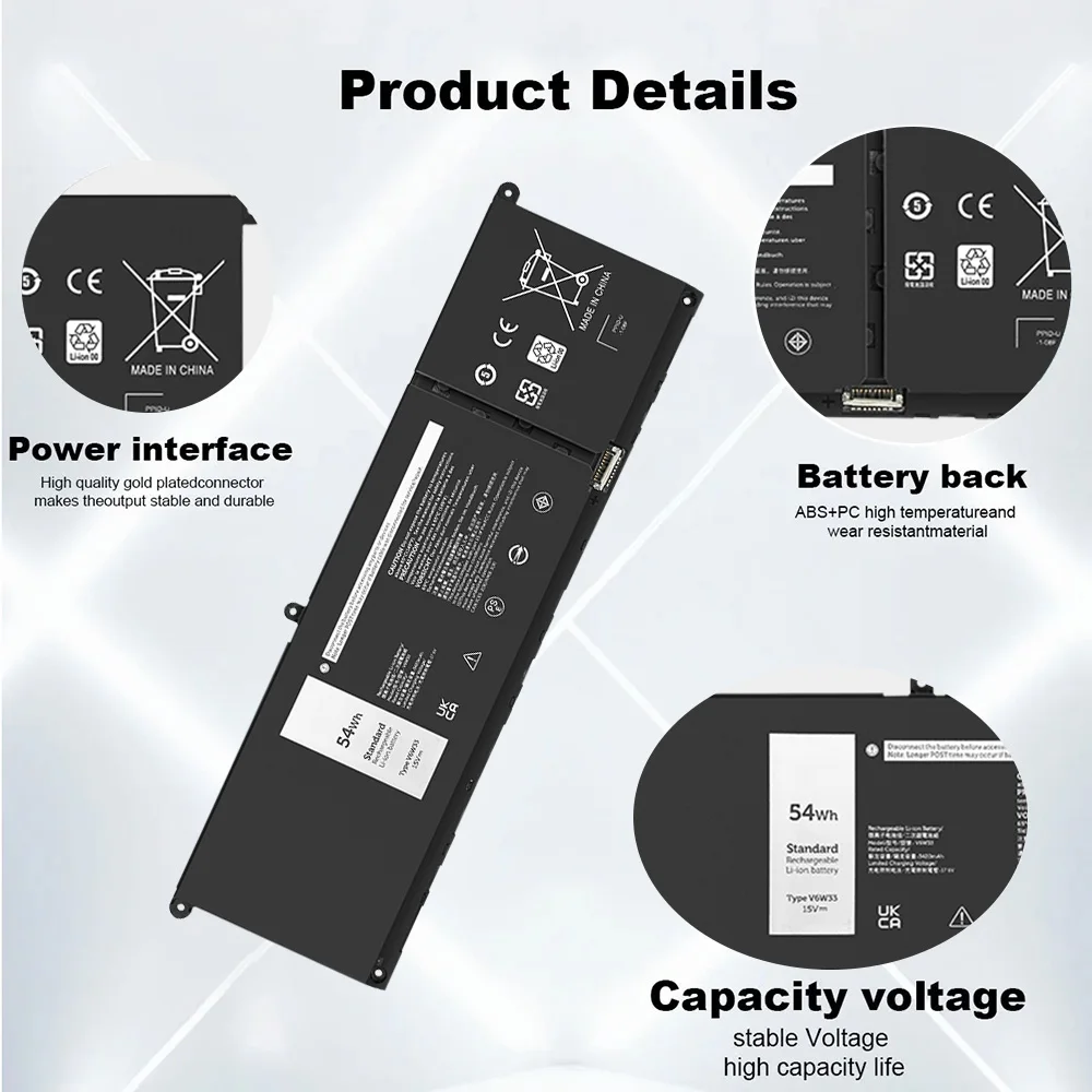 SKOWER G91J0 41Wh V6W33 54Wh batería para Dell Inspiron 15 3511 3515 3520 13 5310 5320 5330 Latitude 3320 3420 Vostro 3510 5620