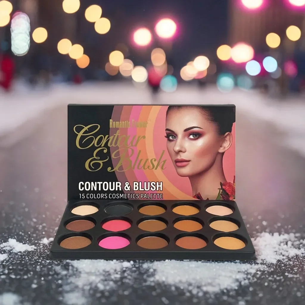 15-kleuren mat oogschaduw Blush markeerstiftpalet - alles-in-één gezichts- en oogmake-up multifunctionele poederset