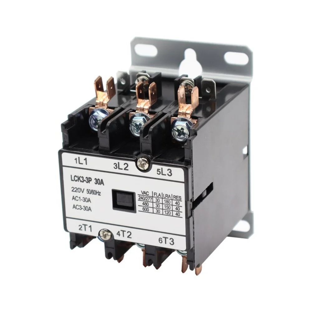 3P AC Contactor 220V 25A 30A 40A Definite Purpose Coil For HVAC Air Conditioning Motor Control Electrical Equipment