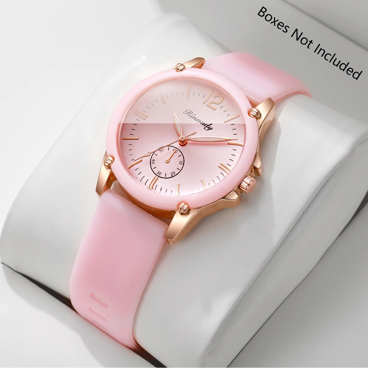 Candy Color Silicone Strap Women Watch Round Dial Quartz Wristwatch Fashion Girls Student Watch Relogio Feminino（Without Box）