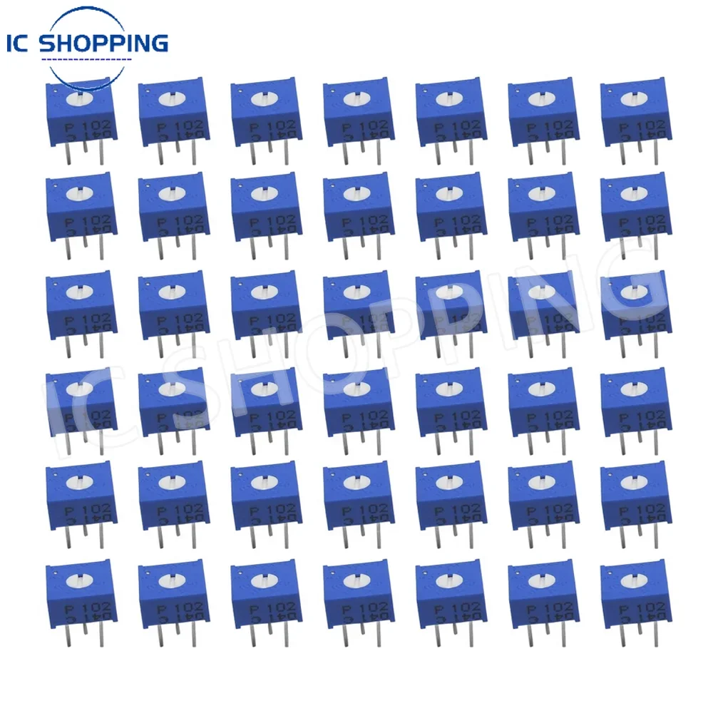 

50pcs 3386P Trimpot Trimmer Potentiometer 100R 200R 500R 1K 2K 5K 10K 20K 100K 500K 1M Ohm 3386P-1-103LF Variable Resistor