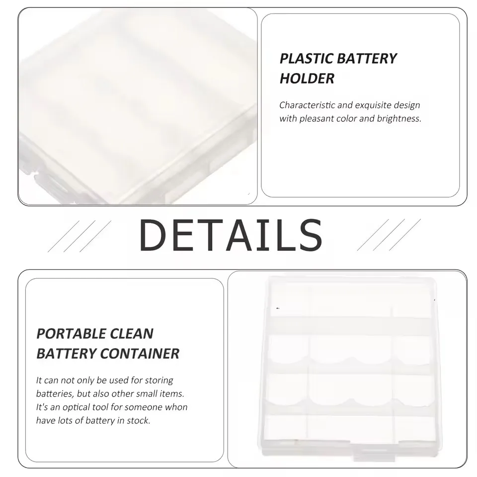 10 Stück Batterie-Schutzhülle aus Kunststoff, Halter für AA/AAA-Batterien, Aufbewahrungsbox, Organizer für 4xAA 5xAAA-Batterien, Teile – Detail 5