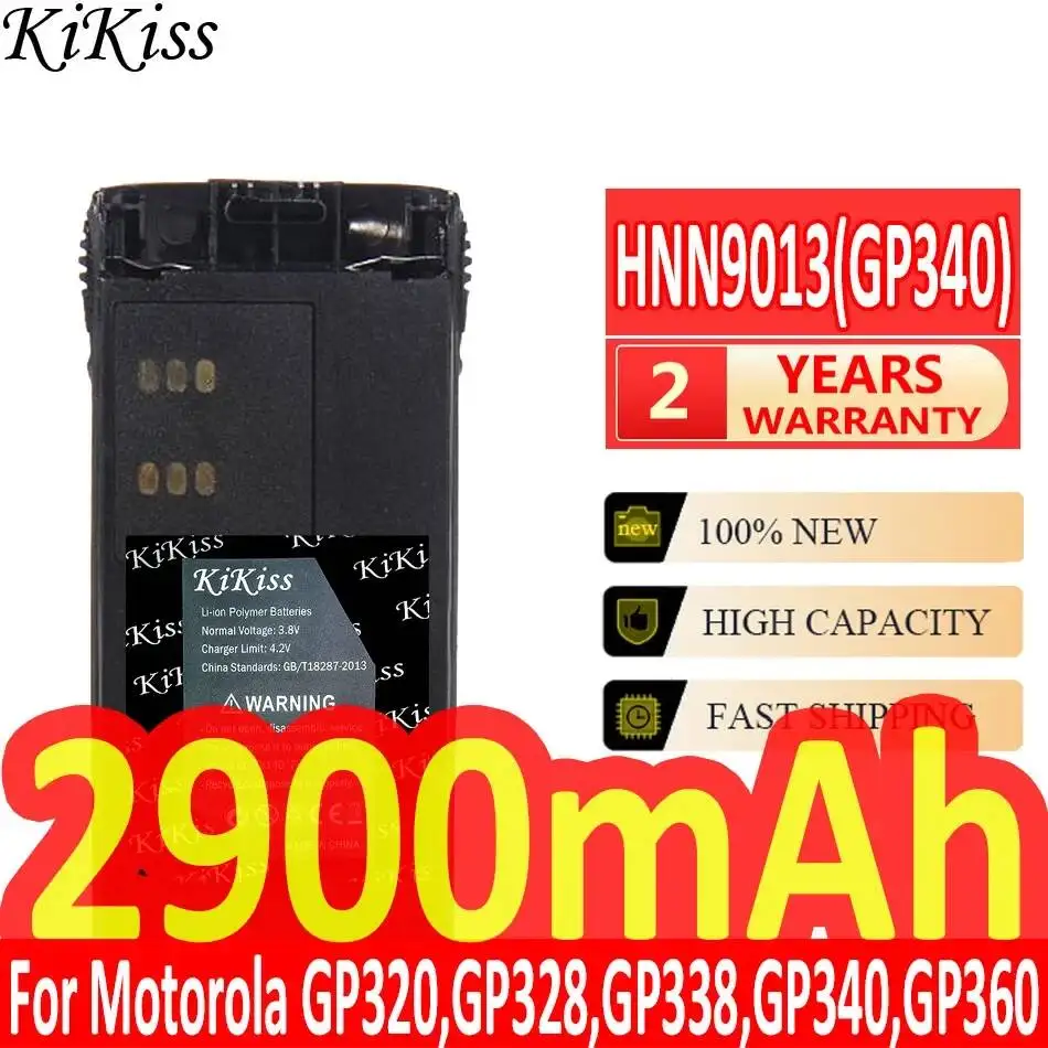 Fast Charging For Motorola Moto GP320 GP328 GP338 GP340 GP360 GP380 HNN9013 Reliable Power Supply Walkie Talkie Battery 2900mAh