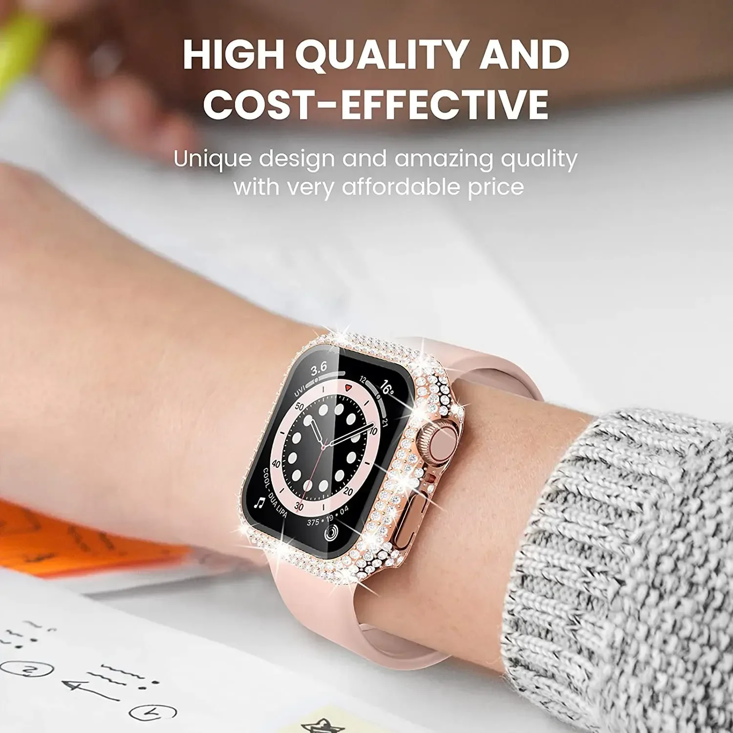Diamond Watch Case Built-in Tempered Glass for Apple Watch 10 46MM 42mm 9 41mm 45mm 40mm 44mm iWatch Series 8 7 6 SE 5 4 3 Cover image 5