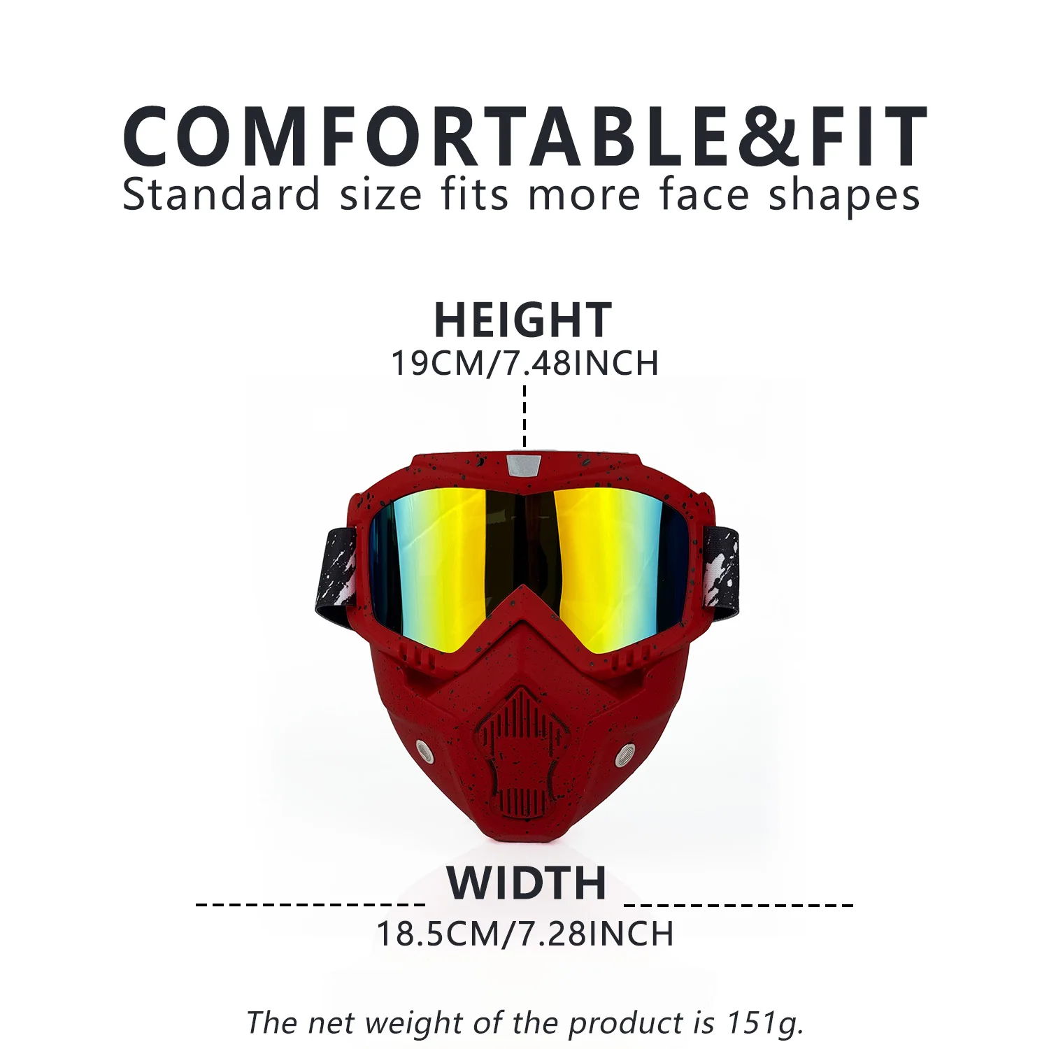 High-Quality Motocross Windproof Face Mask, Men Women Outdoor Sports Dustproof UV400 Anti-Glare Cycling Goggles