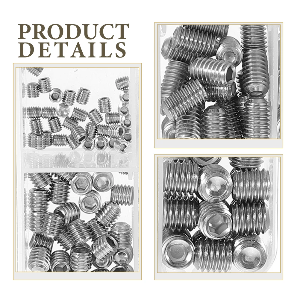 

200pcs Stainless Steel Screw Assortment Kit Grub Small Screws Set For Door Handles Bathroom Fixtures Socket Bolts Hardware