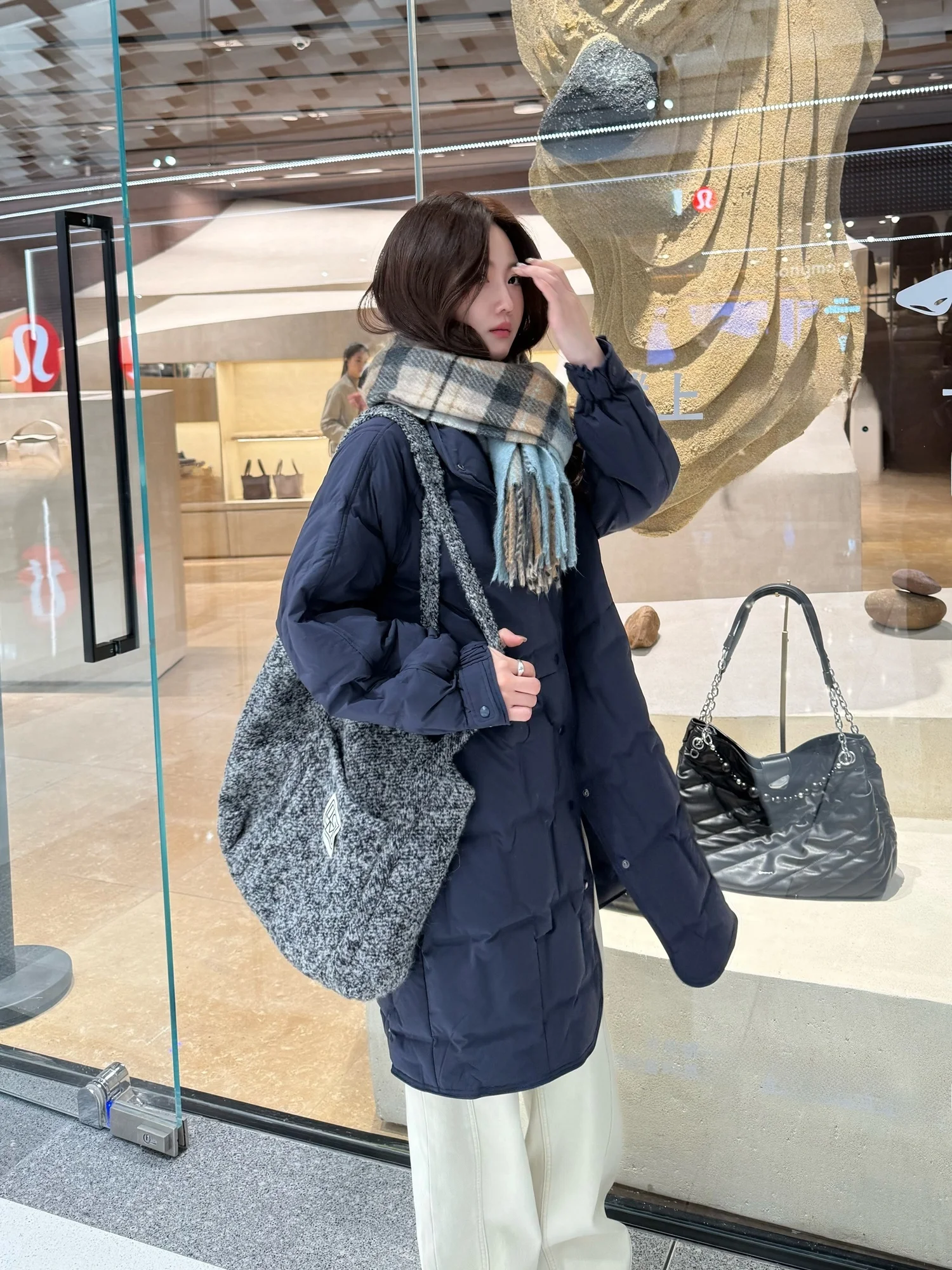 

Casual Commuter Du down Jaet Mid-Length White Du Feather Traceable Polyester Fiber Warm Outerwear for Ladies