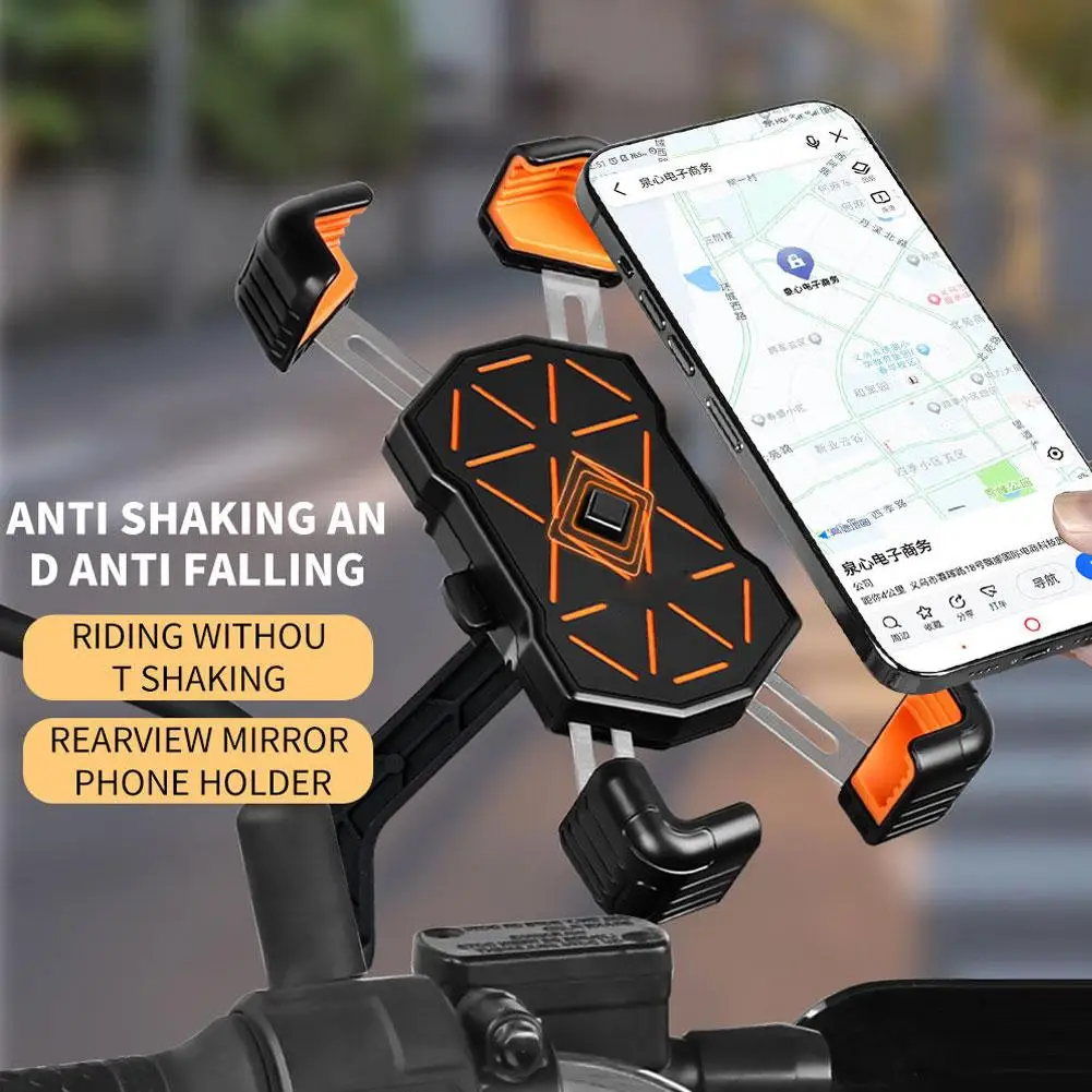 

Bike Phone Holder 360° View Universal Bicycle Phone Holder Phone Motorcycle Shockproof Mobile Stand 4.5-7.2inch Bracket O6F4