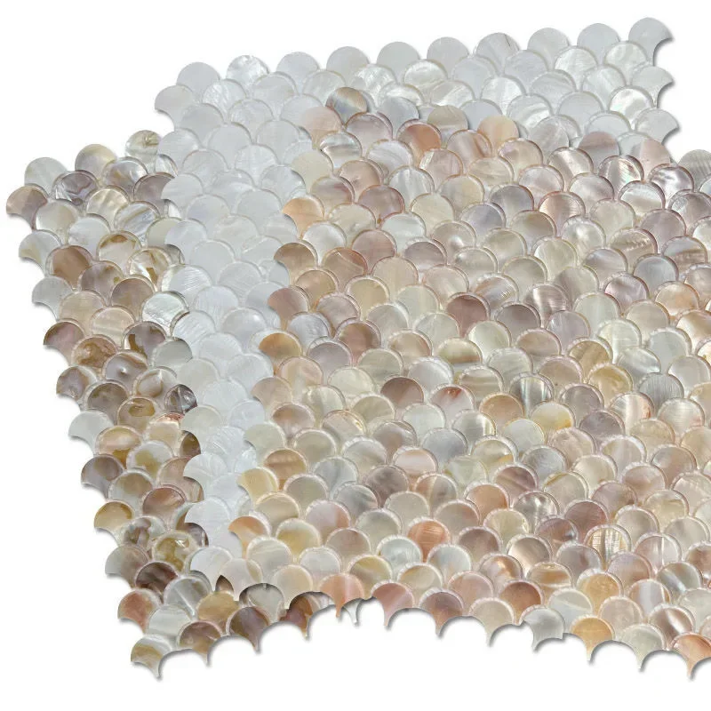 

Fish scales Mosaic Tiles Sheet Size Wall Sticker Natural Shell Tiles Interior Decoration Bathroom Kitchen Wall Tiles 30 X 30 CM