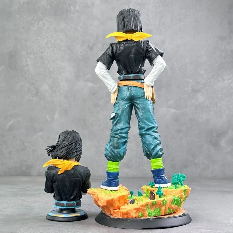31cm New Dragon Ball Anime Figure Android 17 Peripheral PVC Model Scene Statue Desktop Decoration Ornaments Birthday Gifts Toys