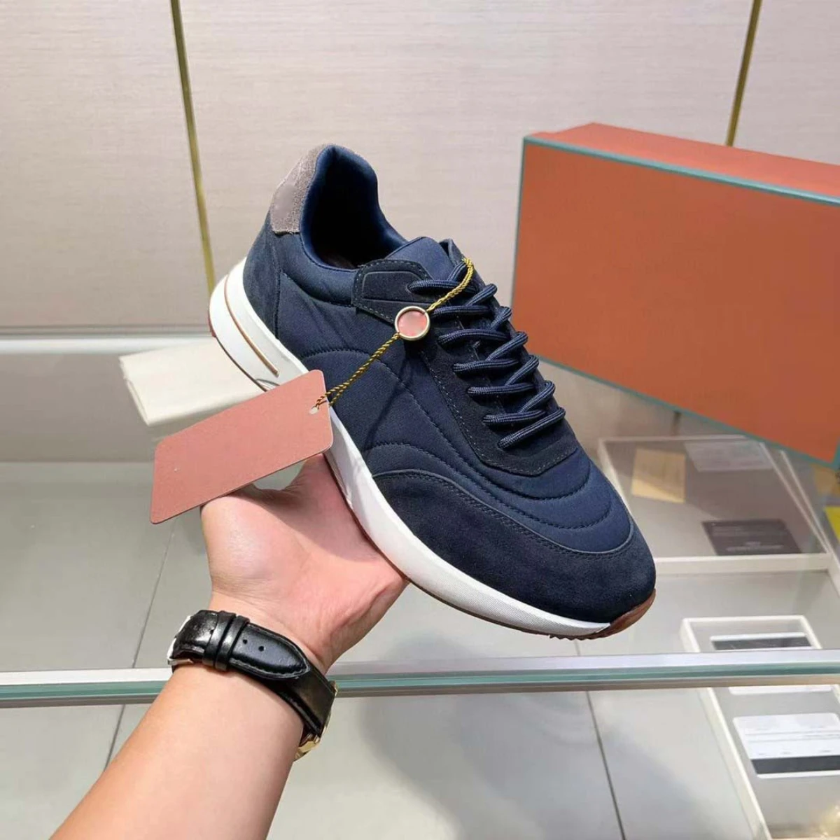 Luxe Heren Retro Running Shoes Casual Sneakers Leder Mesh Chunky Trainers Comfortabele Veelzijdige Dad Shoes Dagelijks Wandelen 2026 Nieuw