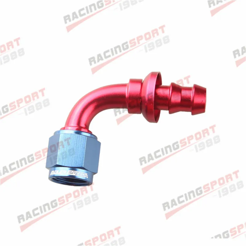 Uuiversal Aluminum AN4 4AN Car Oil Fuel Fitting Oil Fuel Push On Hose 0 90 45 120 150 180 Degree Rubber Tube Hose End