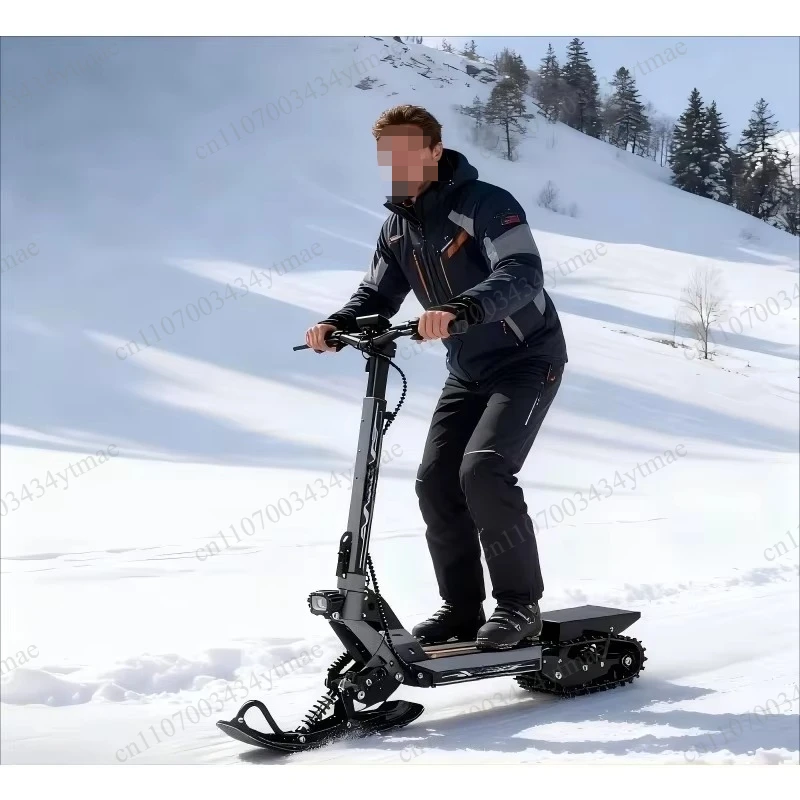 Foldable Track Sled Electric Scooter All Terrain Snow Vehicle Off Road Winter Outdoor Transport